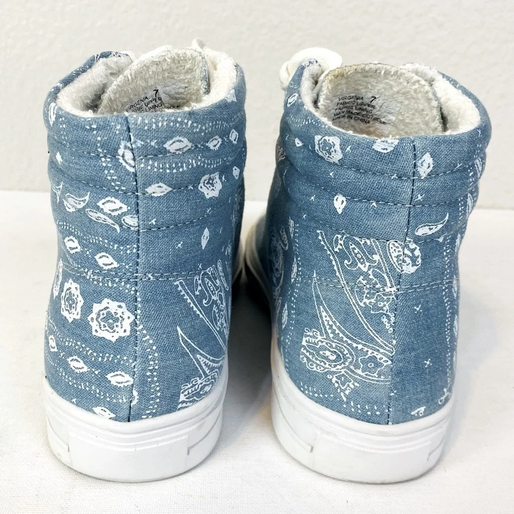 Yellow Box Denim Virgenia Hi Top Sneakers Size 7